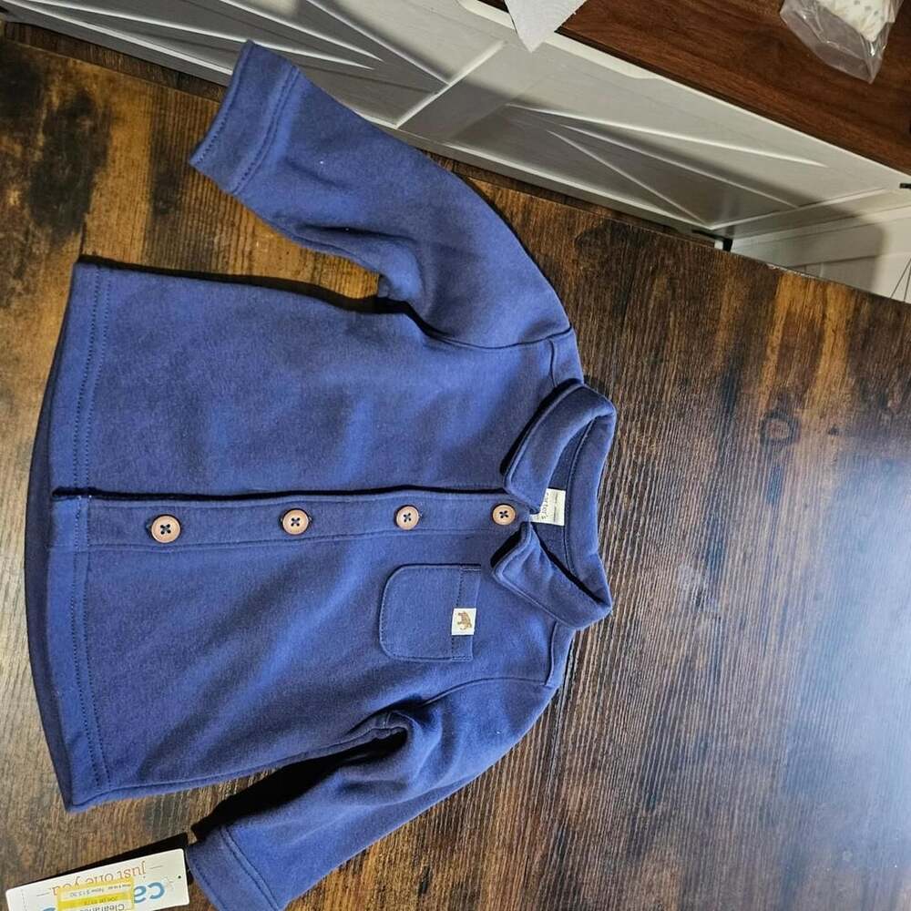 (218) Carter's Just One You Blue Button Front Jacket